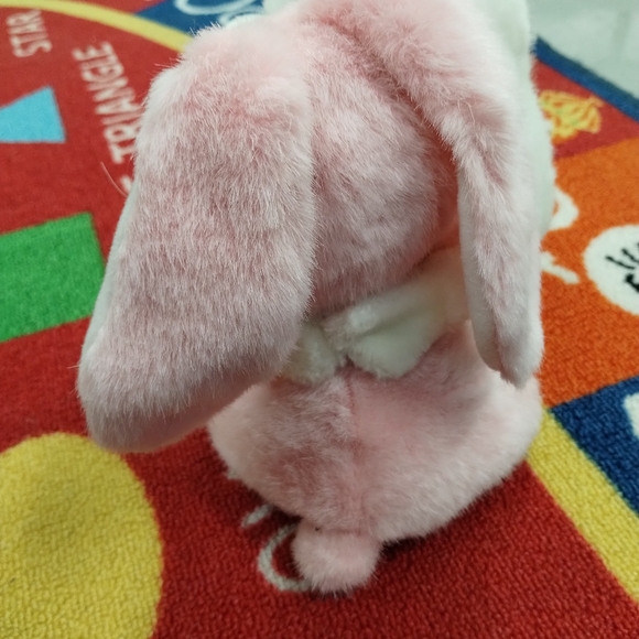 ✓Wishpets Pink  And White Easter Bunnies Hugging Rabbits Stuffed Animal Plush 8" - Picture 5 of 15